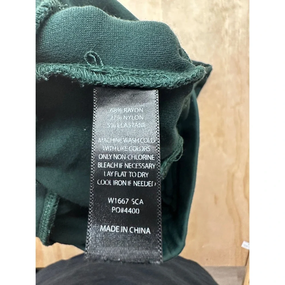 Betabrand Journey Pant Forest Green Slim‎ Leg High Rise Trousers Womens Small